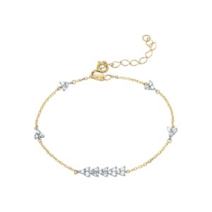 Pulseira em Ouro Amarelo 18k c/27 Topazios Brancos